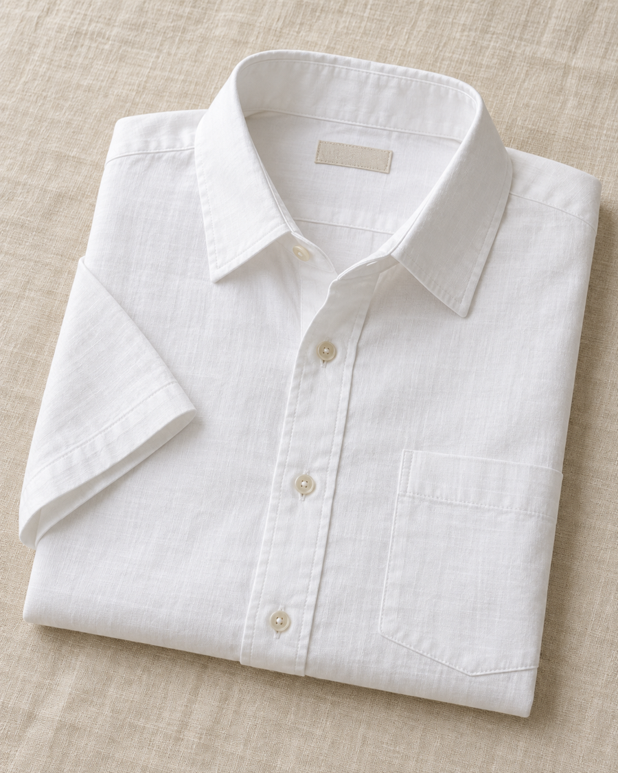 Folded pure cotton white shirt by MCR
