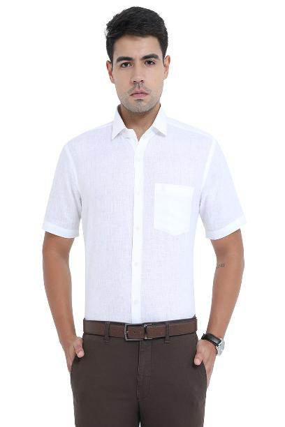 BERTY Half Sleeve Formal White Shirt for Men with a Pocket and a Stylish Look from MCR Textiles