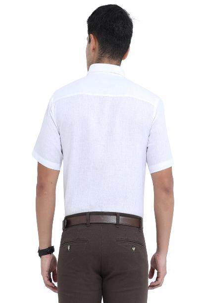 BERTY Half Sleeve Formal White Shirt for Men with a classic design, ideal for business and casual occasions