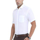 BERTY Half Sleeve Formal White Shirt for Men with a Classic Fit and Pocket Detail