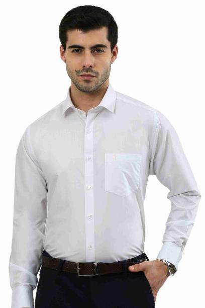 BRAVO OYT Full Sleeve Formal White Shirt for Men with a Classic Fit and Pocket Design