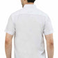 Back view of BRAVO OYT white shirt for men, featuring a classic design and short sleeves from MCR Textiles.