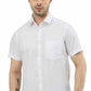 BRAVO OYT white shirt for men with half sleeves and a front pocket, ideal for casual or semi-formal occasions