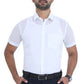 Men's formal half sleeve white shirt by MCR Textiles, perfect for business occasions