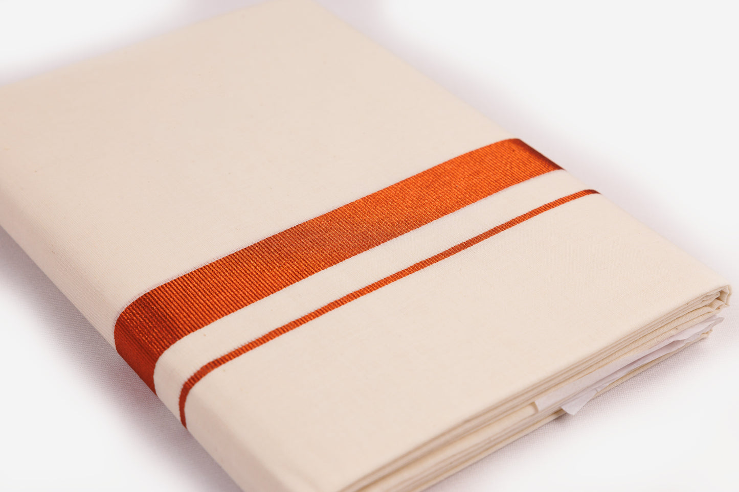 Copper Border Cream Double Dhotie for Men, stylish traditional attire for special occasions