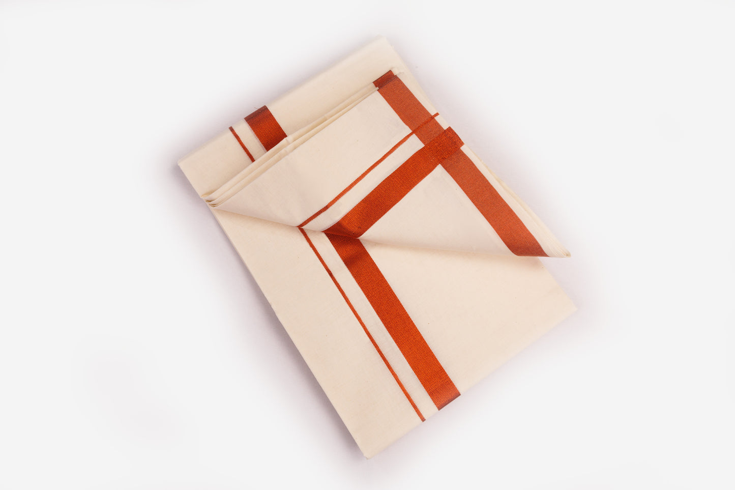 Copper Border Cream Double Dhothie for Men with Elegant Design from MCR Textiles