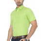 GOODLIN green shirt for men with half sleeves, perfect for casual or semi-formal occasions