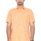 GOODLIN light orange shirt for men with half sleeves and a classic button-down design