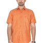 GOODLIN Half Sleeve Orange Shirt for Men with Stylish Design for Casual Wear