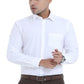 Men's BERTY Full Sleeve Formal White Shirt with Classic Fit and Chest Pocket for Stylish Office Wear