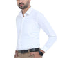 Energy Full Sleeve Formal White Shirt for Men, perfect for professional and casual wear.