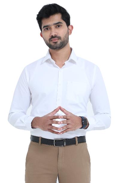 Men's formal white shirt with full sleeves, perfect for business or special occasions