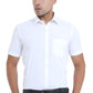 President Half Sleeve White Shirt for Men by MCR Textiles with a classic design and a chest pocket