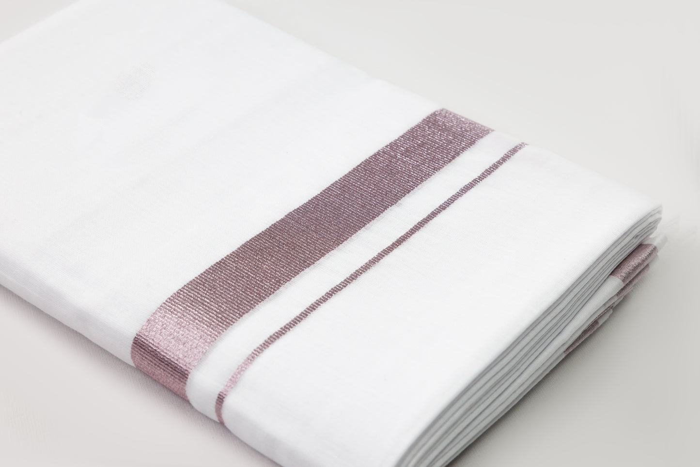 Rose Tissue Border White Double Dhothie for Men with Elegant Design and Soft Fabric from MCR Textiles