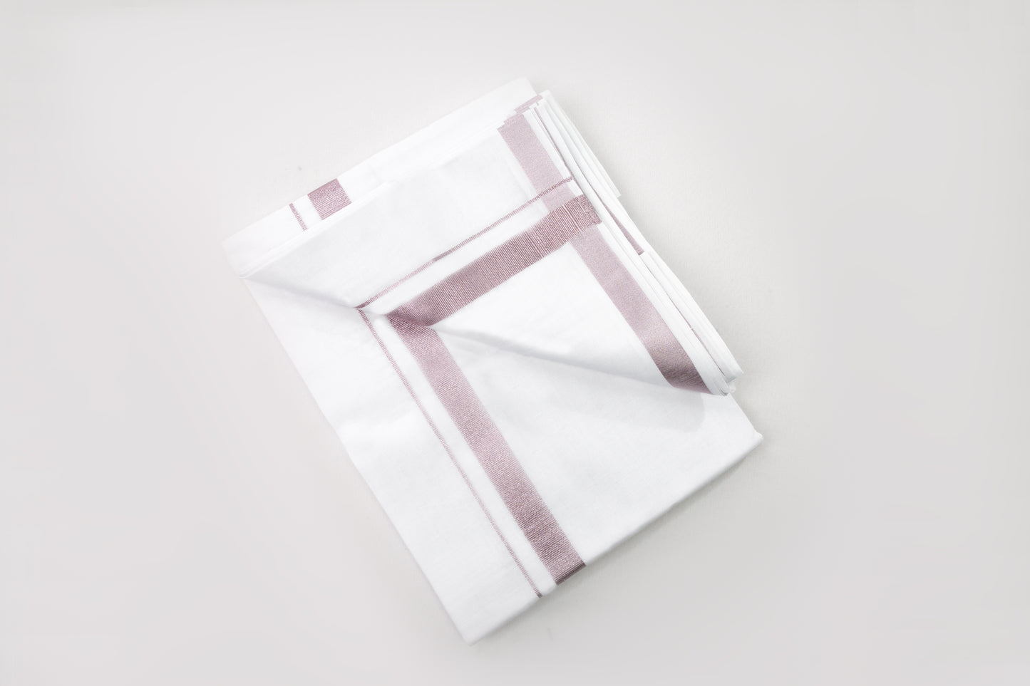 Rose tissue border white double dhothie for men from MCR Textiles, perfect for traditional occasions