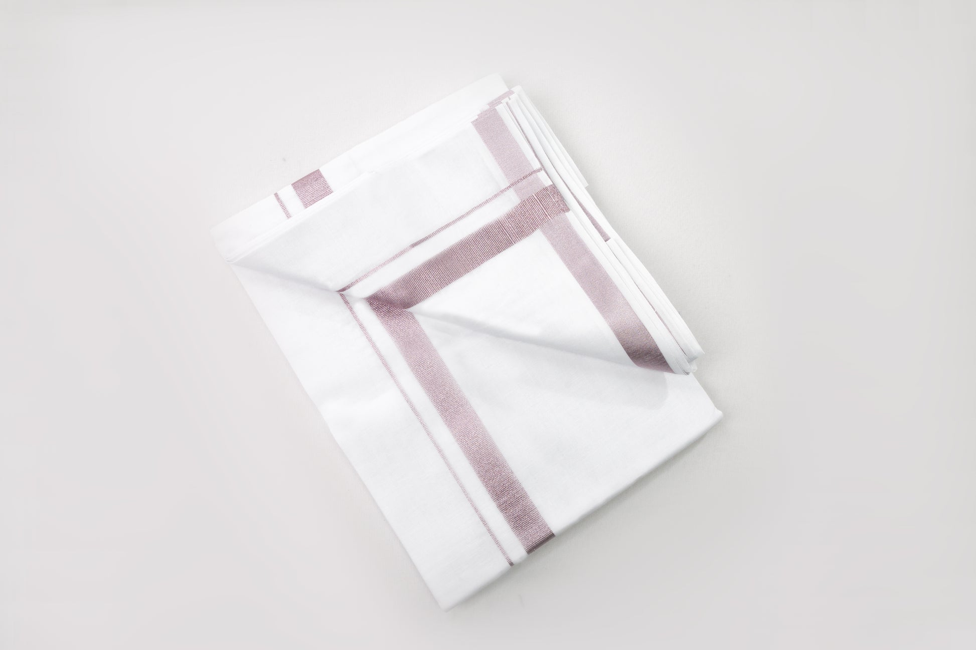 Rose tissue border white double dhothie for men from MCR Textiles, perfect for traditional occasions