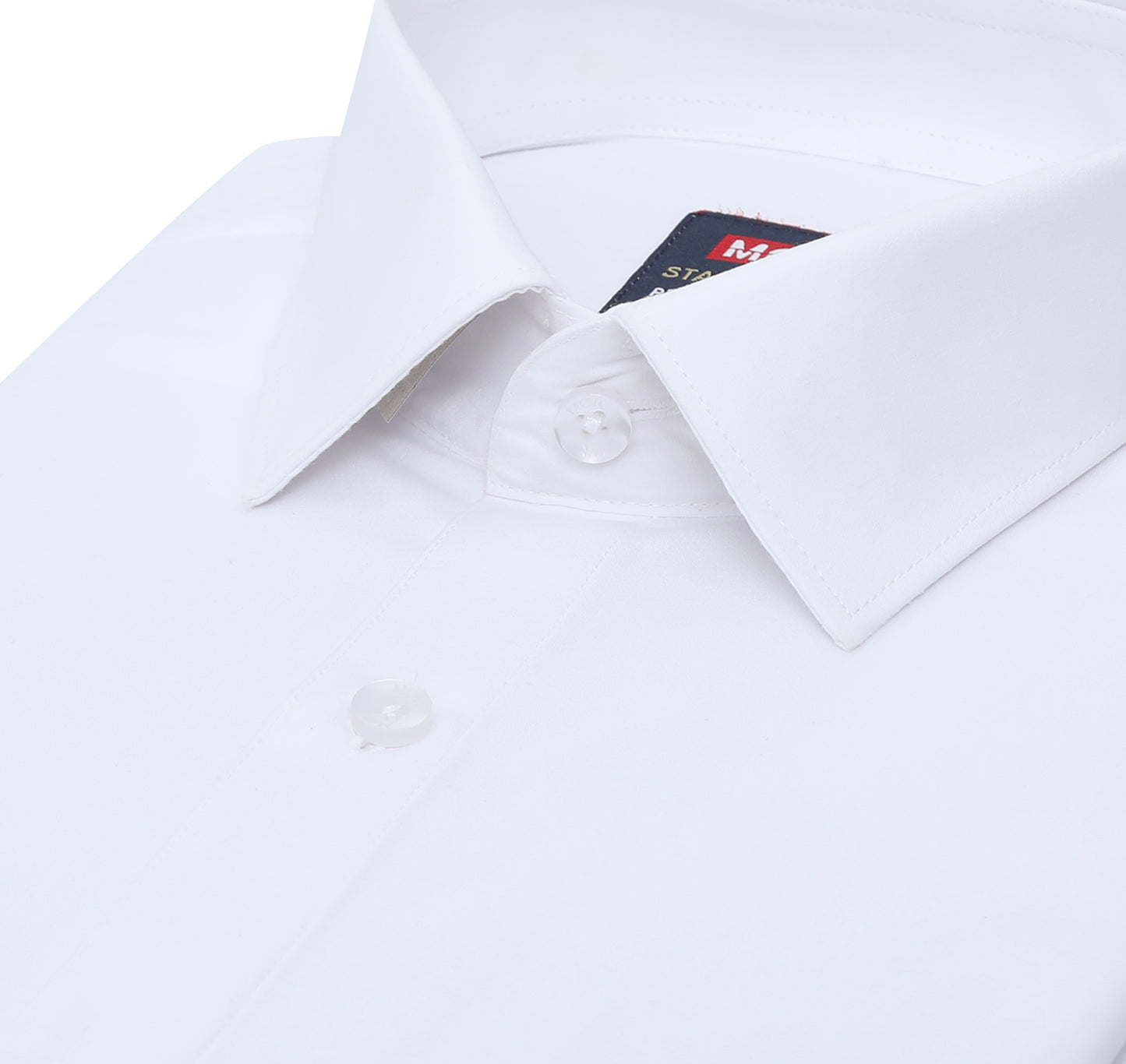 MCR STAIN FREE formal white shirt for men with a crisp collar and button detail