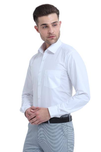MCR STAIN FREE formal white shirt for men with full sleeves and a classic fit, perfect for formal occasions