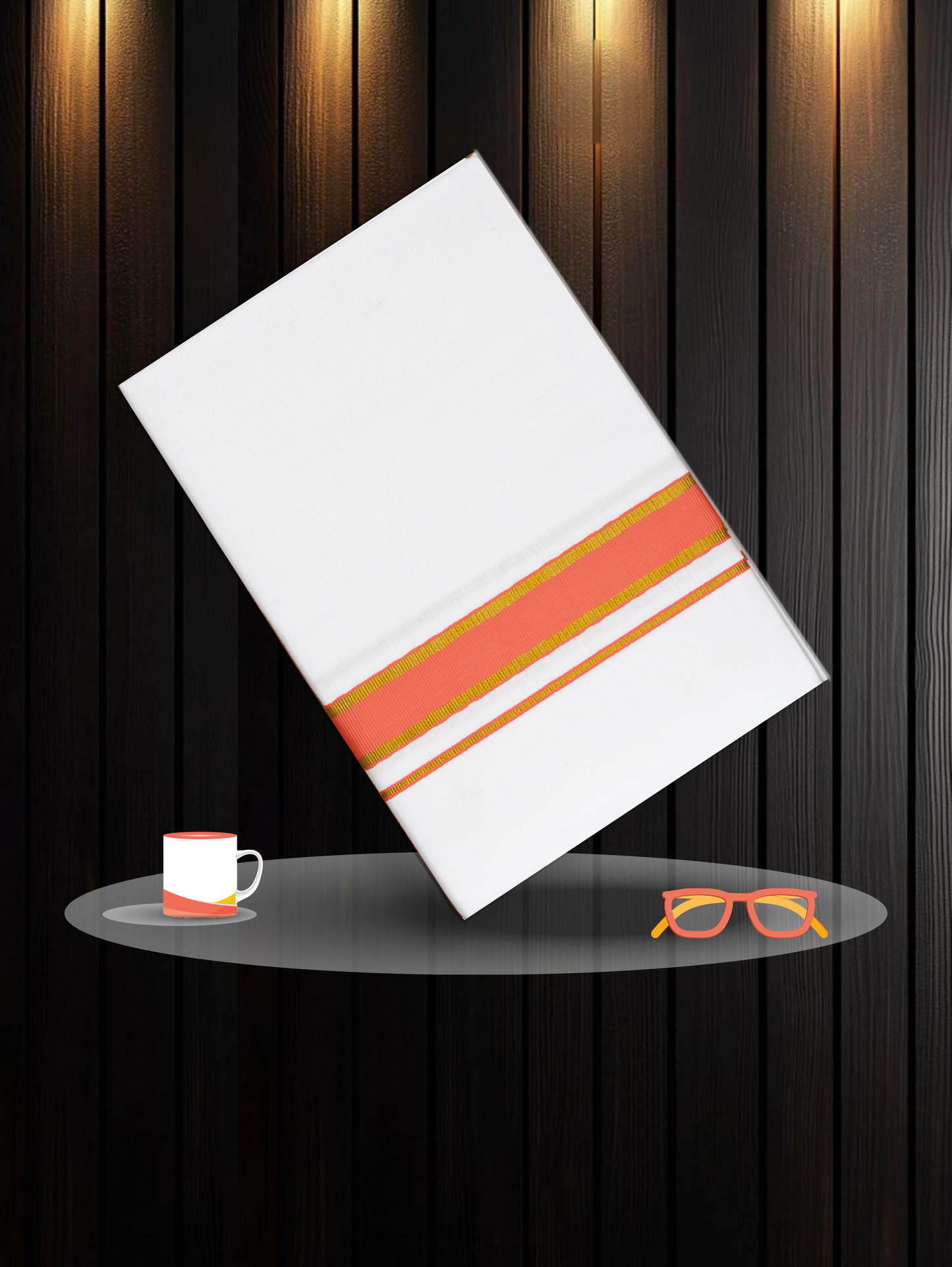 FANCY BORDER WHITE SINGLE FS-131 DHOTHIE 2.00 MTR