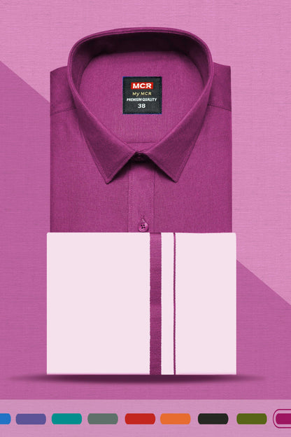 MY MCR COLOUR SINGLE SET HALF SLEEVE (38,40,42,44 - Dhoti Size 2.00 mtr) (46,48,50 - Dhoti size 2.25 mtr)