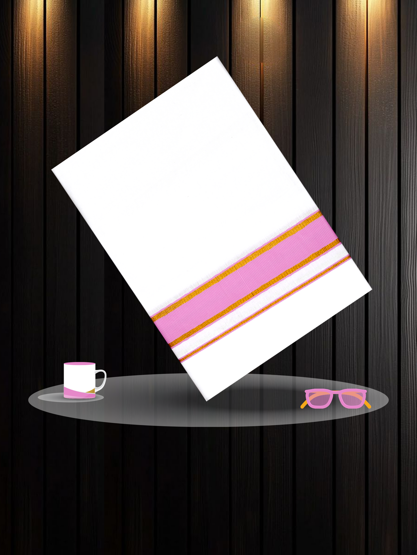 FANCY BORDER WHITE SINGLE FS-131 DHOTHIE 2.00 MTR