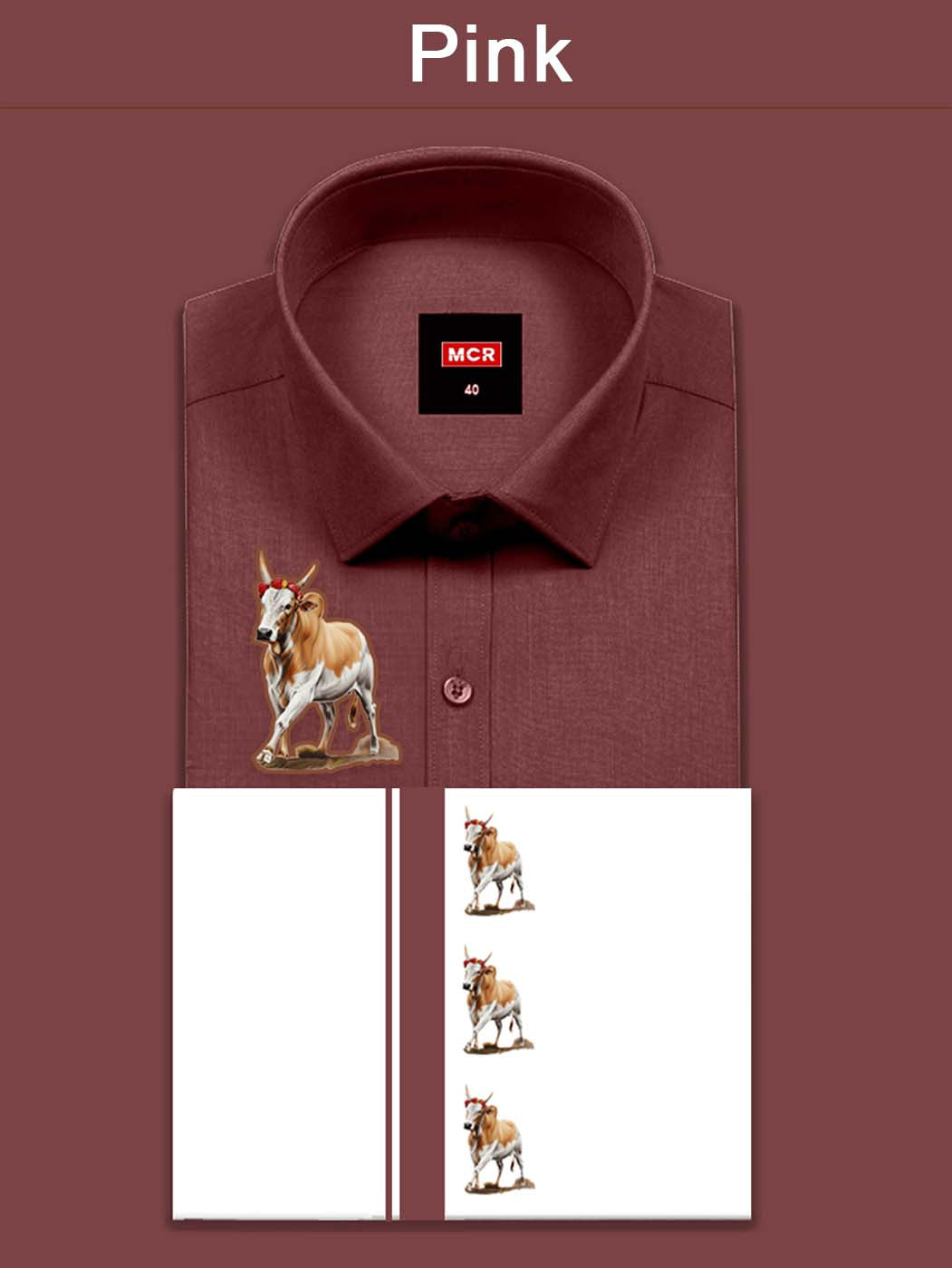 JALLIKATTU COLOUR SINGLE SET H/S - pink (52)