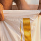 Easy Fit Gold Border White Double Dhotis