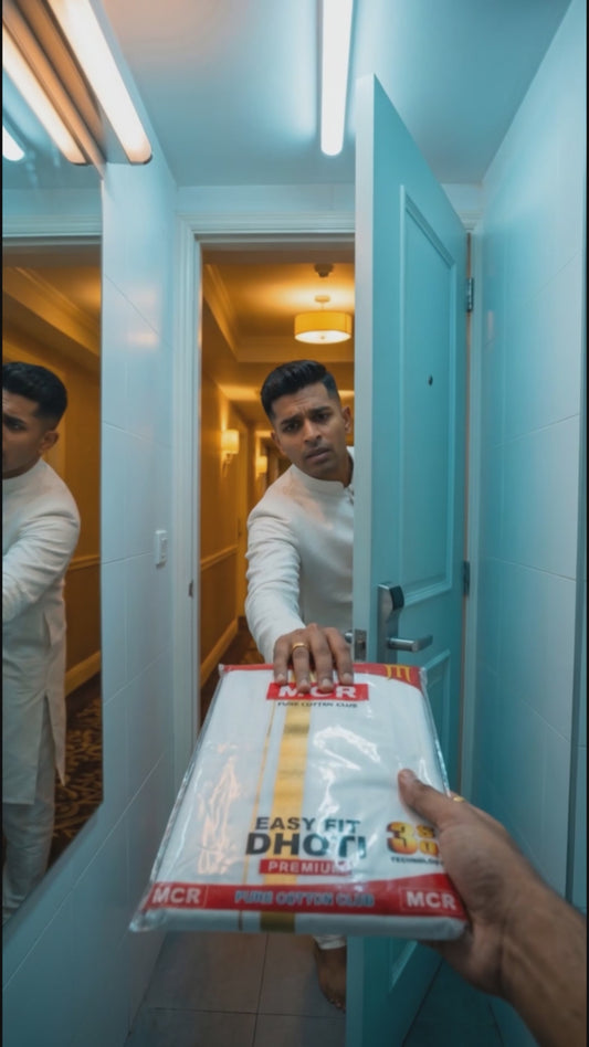 Easy Fit White Double Dhotis