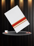 Mens White Single Dhoti Cotton Blend with Fancy Border - 2.00M | FS-131