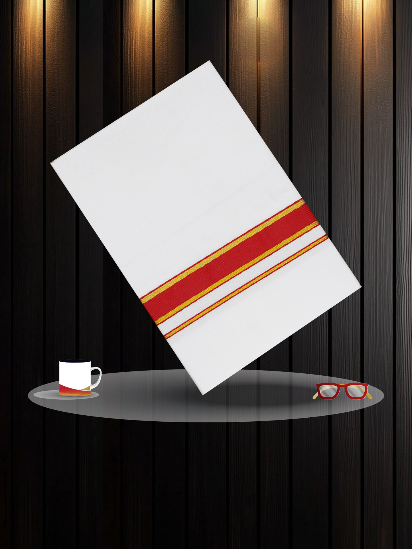 FANCY BORDER WHITE SINGLE FS-131 DHOTHIE 2.00 MTR