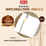 Small Border 3 pcs Combo w/s Dhoti 1.90 mtr