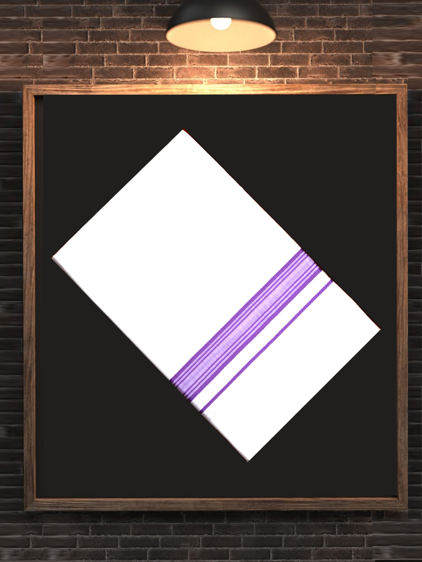 FANCY BORDER JAQUAR WHITE SINGLE DHOTHIE 2.25 MTR