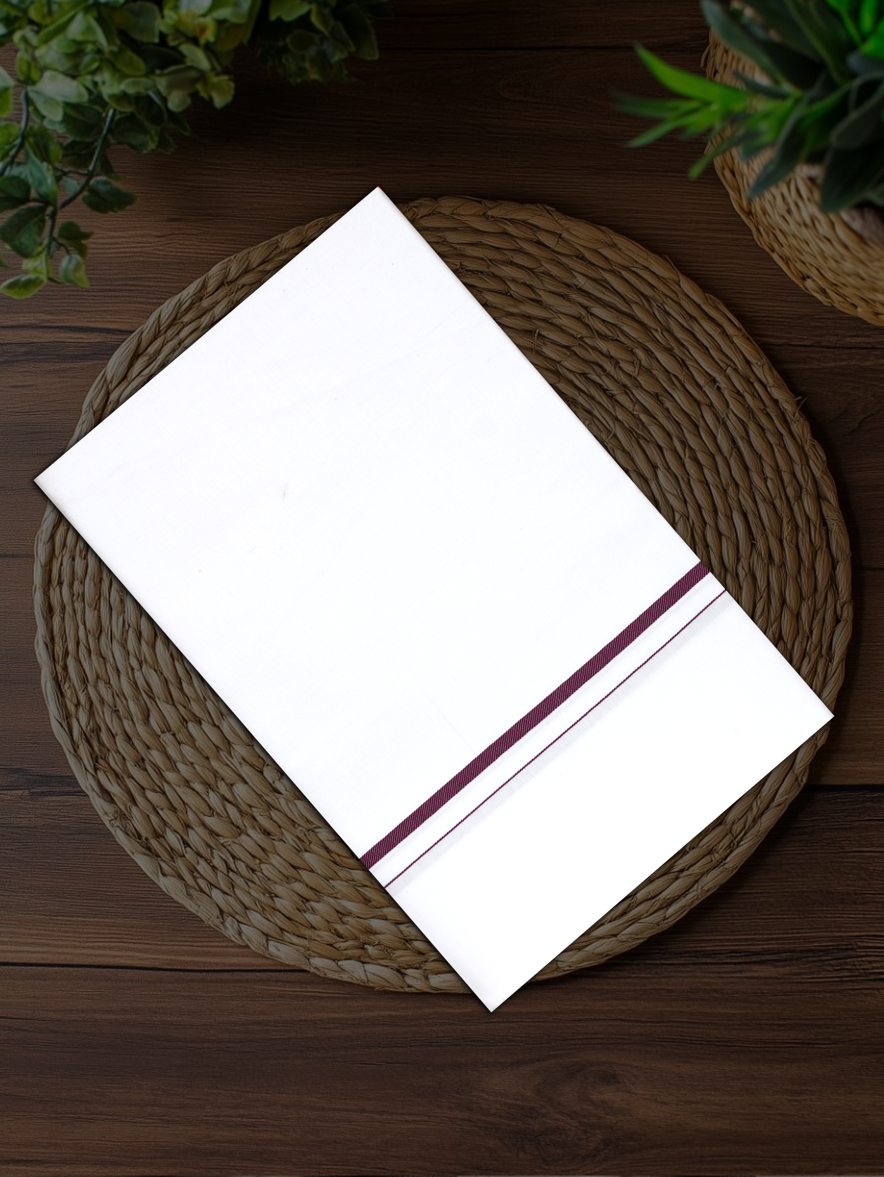 SMALL BORDER WHITE SINGLE SS-10 DHOTHIE 2.00 MTR