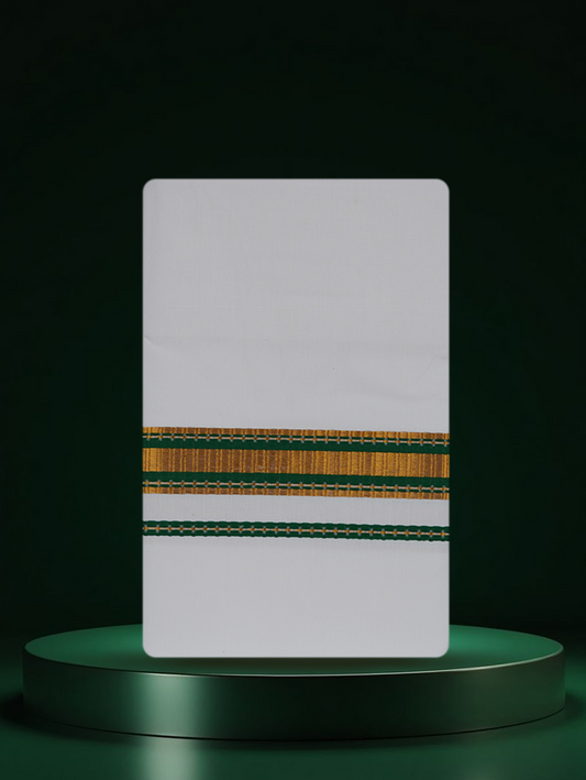 FANCY BORDER WHITE SINGLE FS-92 DHOTHIE 2.00 MTR