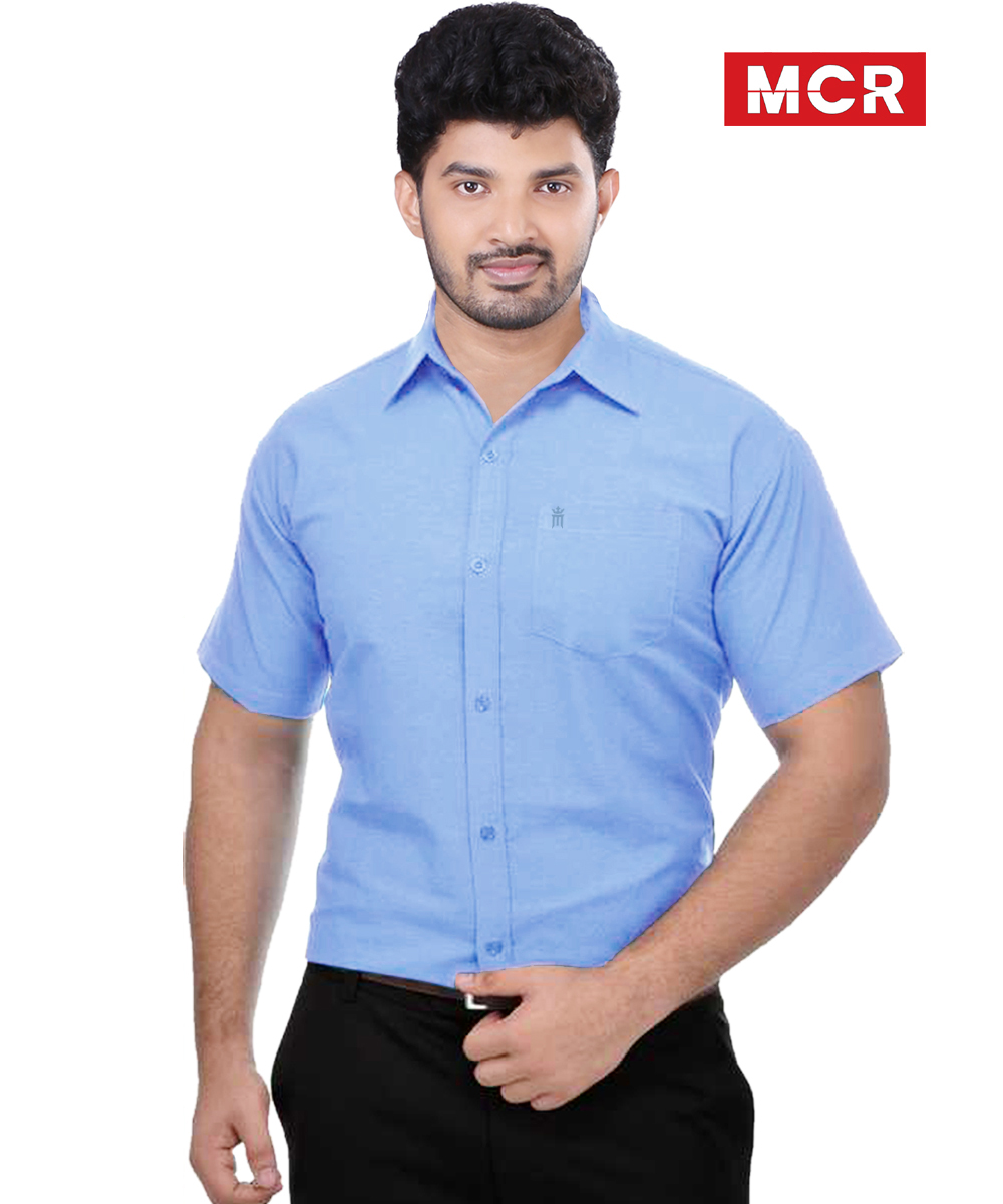 Purchase Mens Formal Shirt Blue Colour Half Sleeve