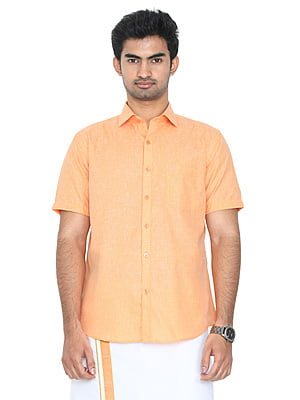 FantasticLin Orange Colour Formal Shirt Half Sleeve GLH02